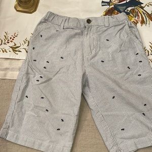 Brooks Brothers boys shorts size 12. Blue seersucker with embroidered ants